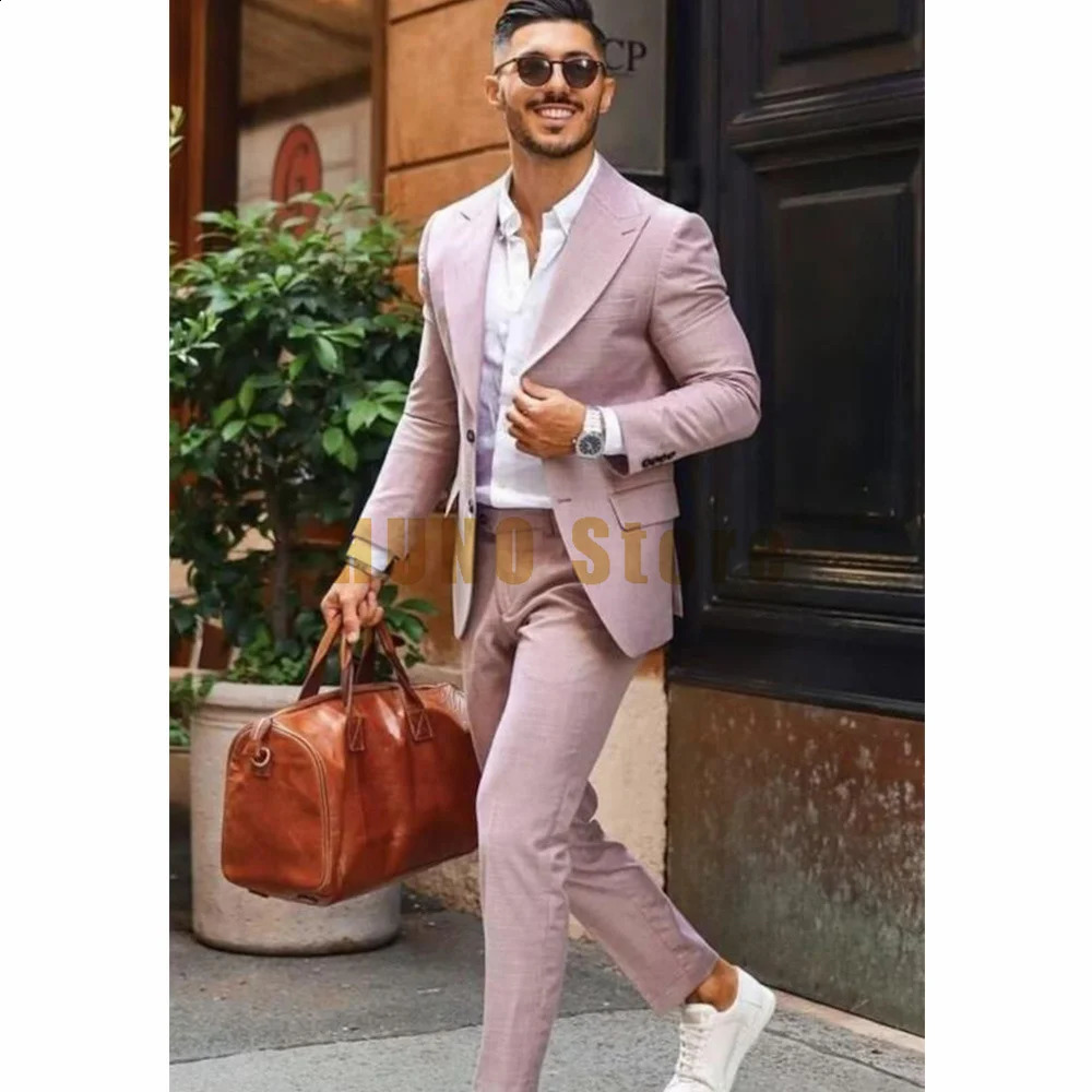 Mens Full Suits Suit Male Single Breasted Casual Fashion Singlebreasted Formal Wear Trend Two Piece Groom Dress Only 250311