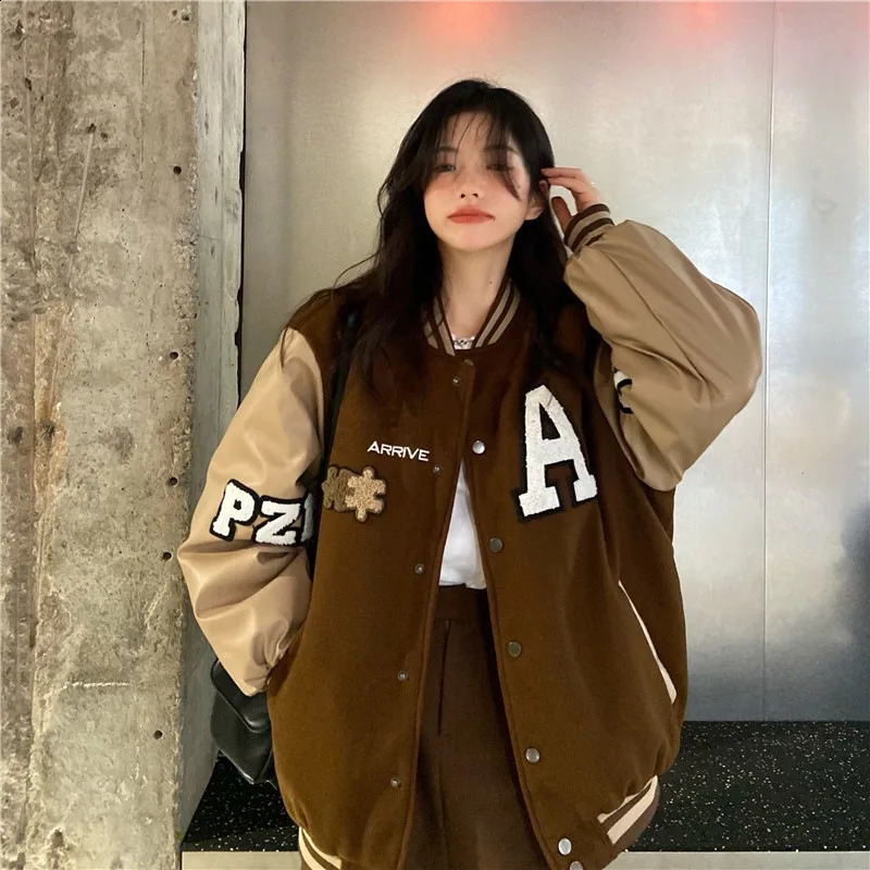 AutumnWinter Loose Retro Baseball Clothing Personalized Jacket for Women 250317