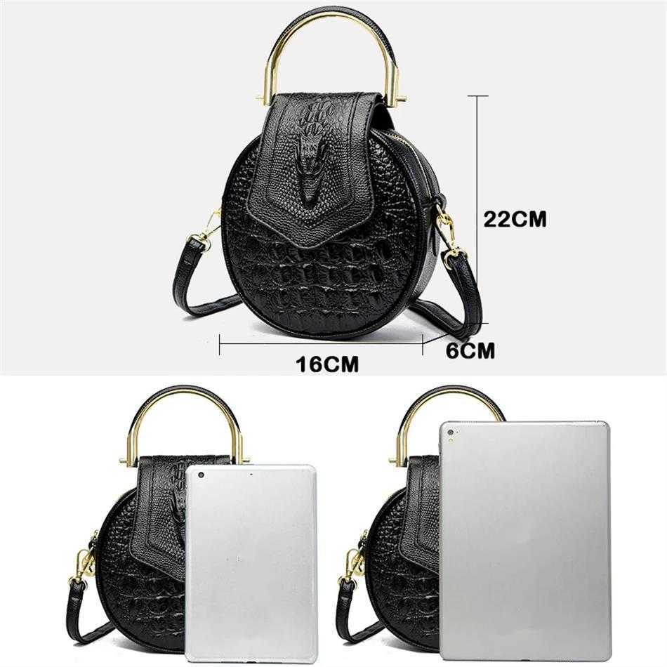 New Arrival Circular Crocodile pattern womens handbag brand leather womens handbag wallet fAshionable small womens shoulder bag T250318