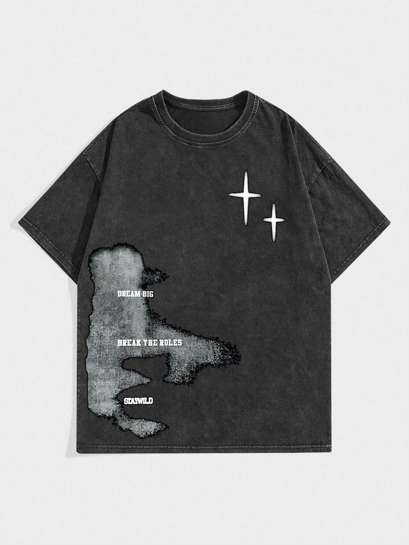 Street life retro pure cotton T-shirt unisex mens street clothing large casual short sleeved T-shirt M-3XLT250318
