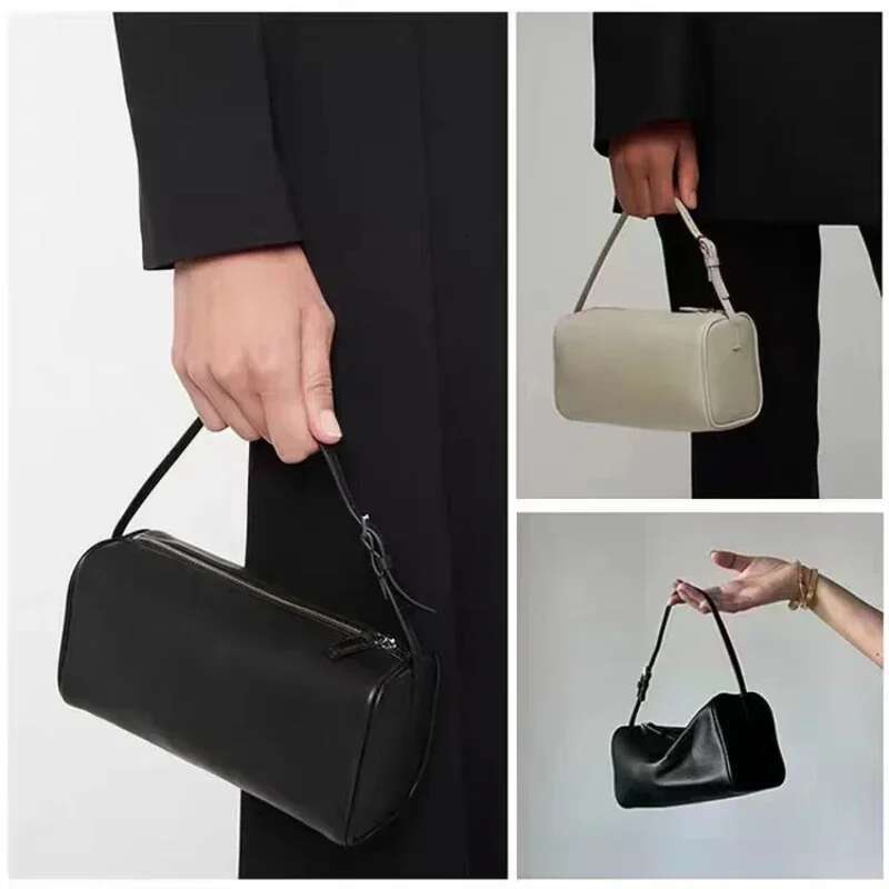 2024 Trend Fashion Design Elegant Pen Holder Suede Leather Underarm Cowhide Small Square Bag Soft Handbag For Women
