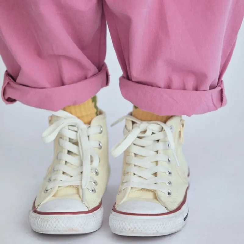 Fashion baby girl jeans cotton high waisted baby toddler white pink Trouser button baby loose pants clothing 1-7YT250318