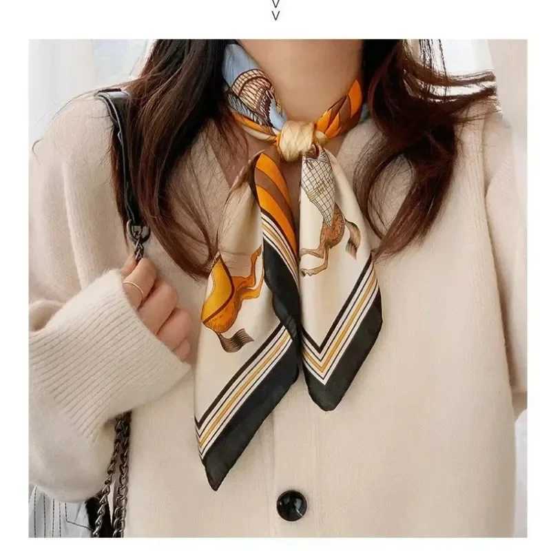 Luxury silk shawl square scarf used for satin fashion packaging collar Fem headband ribbon Bandana 70X70CM X250319