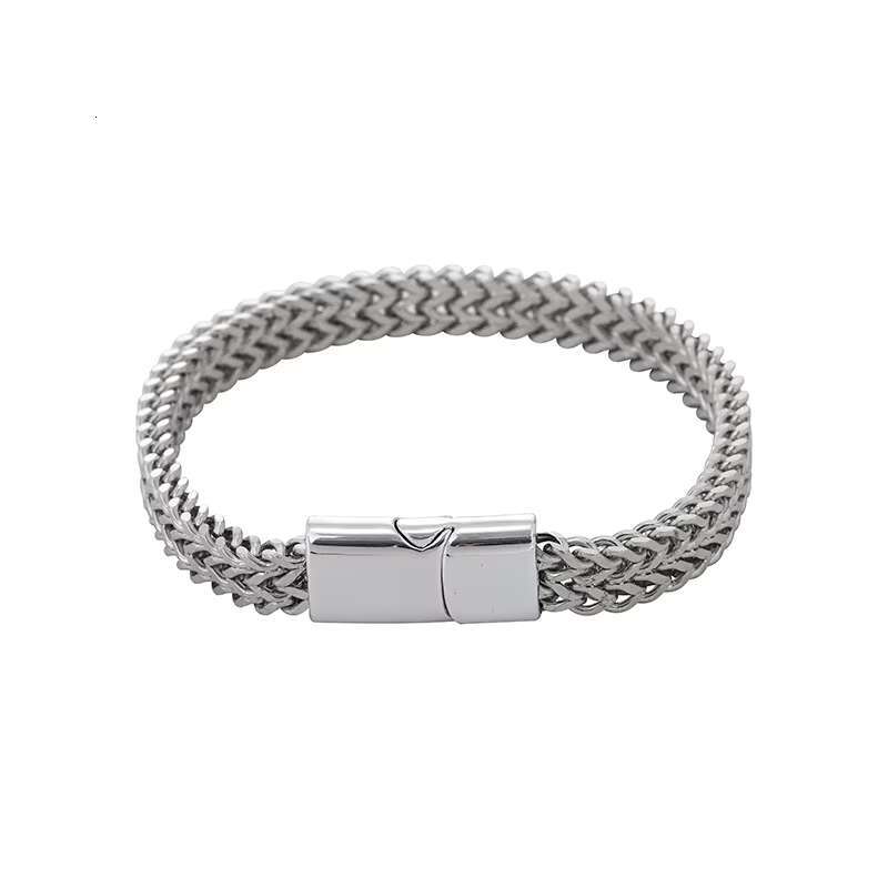 Fashionable jewelry stainless tennis chain men's punk hip-hop double-layer titanium steel bracelet