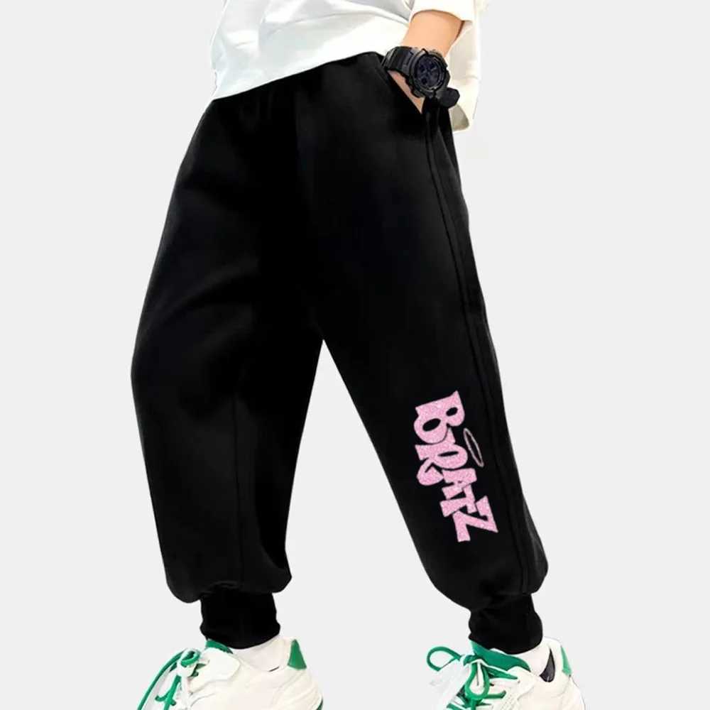 Simple letter printed childrens pants for autumn/winter ultra-thin suitable for new trend childrens clothing soft and comfortable for girls TrouserT25