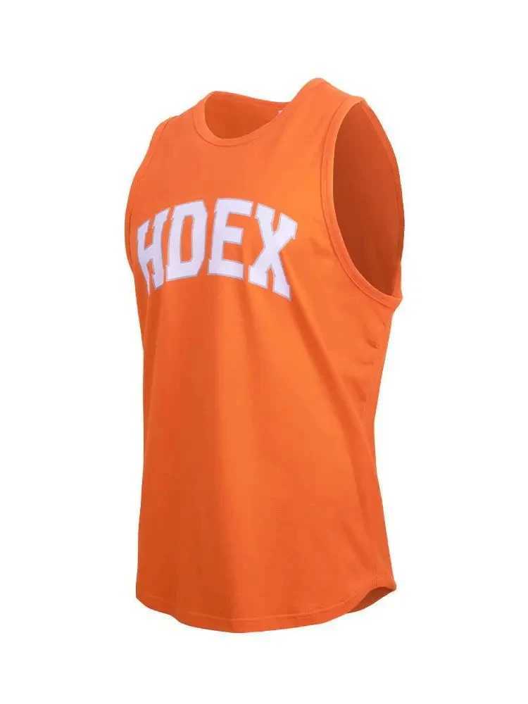 Summer sports trend loose sleeveless T-shirt mens breathable solid color fitness vest running basketball training suitT250318