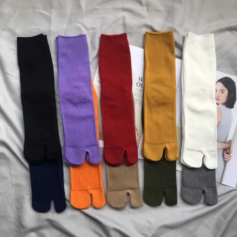 High quality combed cotton split socks unisex style simple and comfortable double headed socks Japanese Harajuku mens Tabi socks X250319