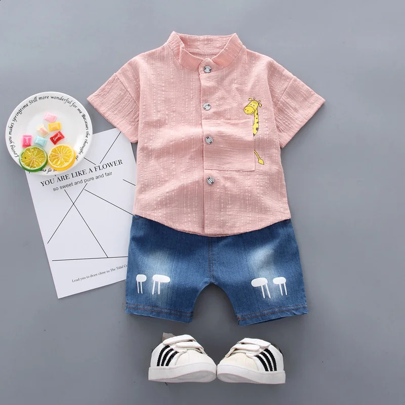 Summer Baby Boys Clothes Suit Children Casual Shirt Shorts 2Pcs/Sets Kids Outfits Toddler Fashion Costume Infant Tracksuits 250319