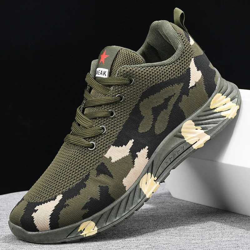 High quality mens new sports shoes spring and autumn outdoor hiking shoes comfortable and breathable camouflage running shoes Z250319