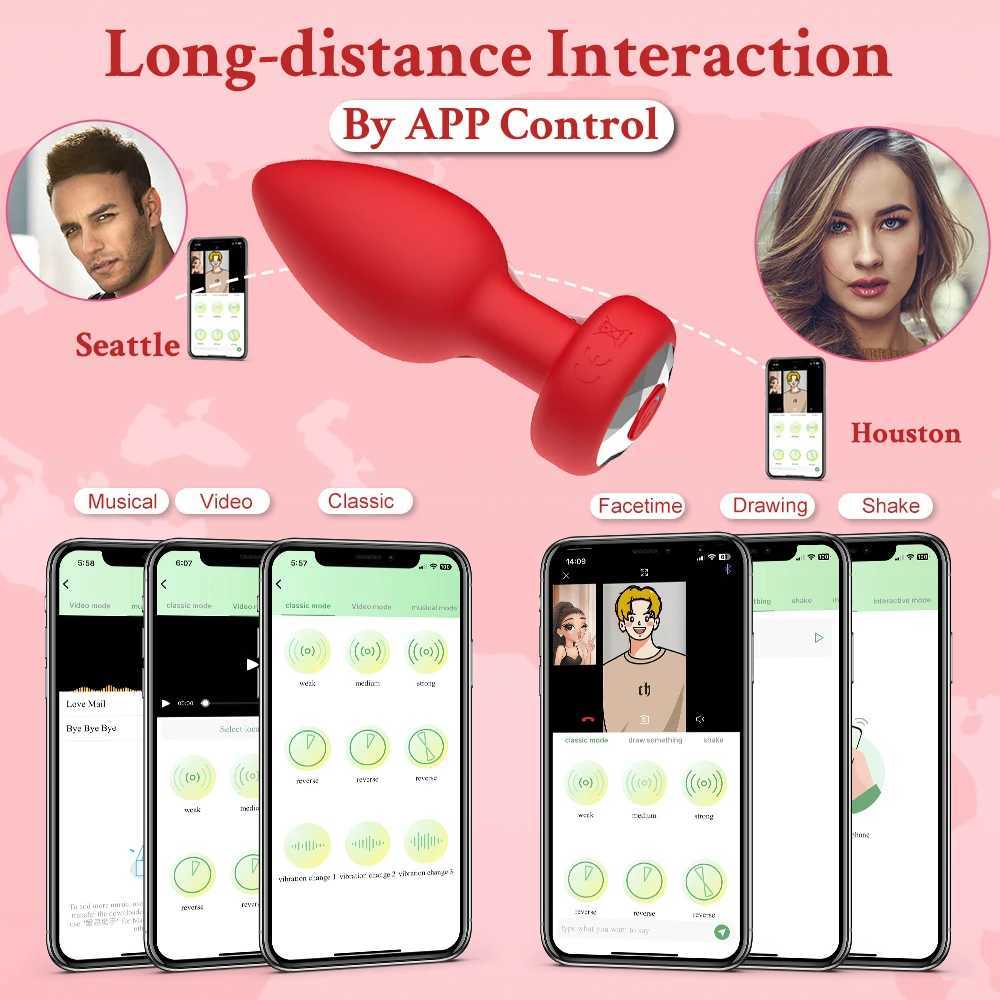 Bluetooth Anal Vibrator Butt Plug Prostate Massager Female Masturbator Dildo Adult Sex Toys For Women Men Gay APP Remote Control W250319
