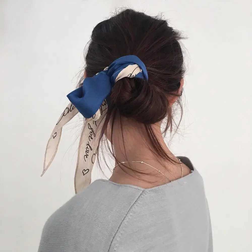 Dolphin Spring Wen Diamond Scarf 110x35cm letter printed chiffon silk fresh style womens small ribbon X250319