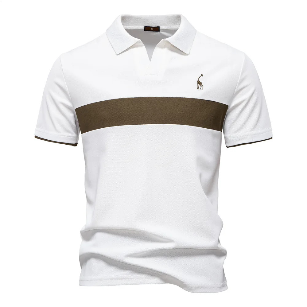 Summer Crossborder Explosive Deer y POLO Men Lapel Short Sleeve Tshirt Stitching Vneck Polo 250317