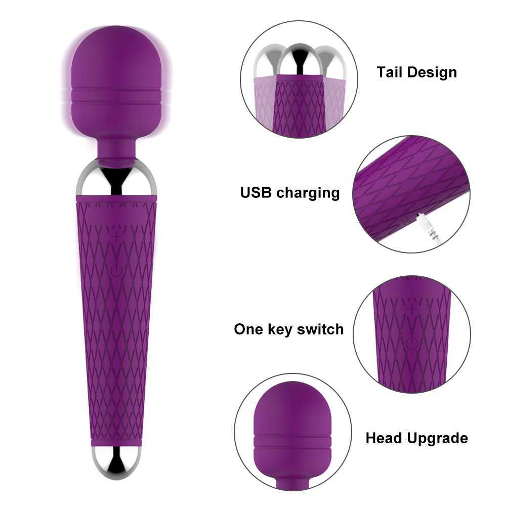 Wireless Dildos AV Vibrator Magic Wand for Women Clitoris Stimulator USB Rechargeable Massager Goods Sex Toys for Adults 18 W250319