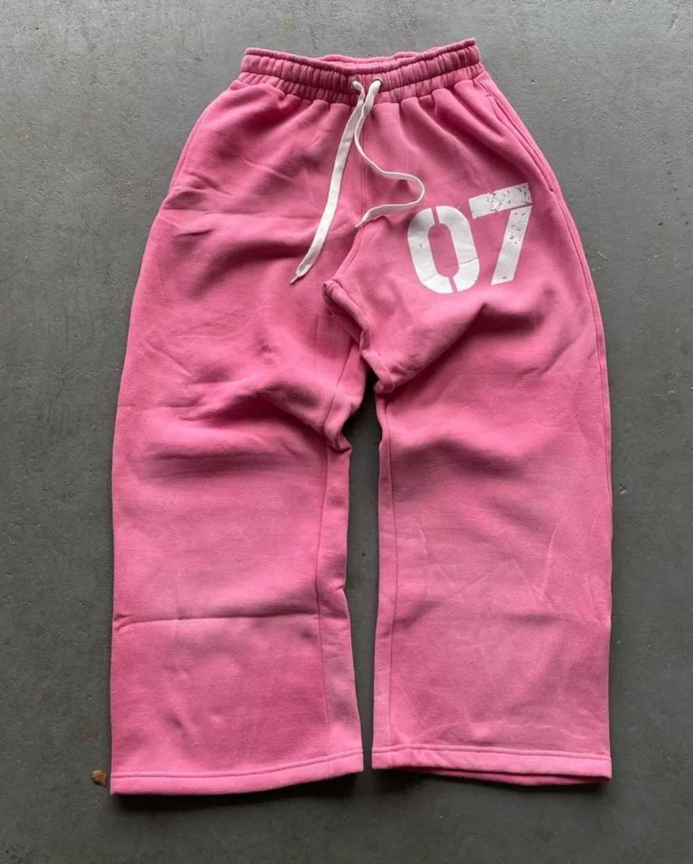 Streetwear Y2K Casual Baggy Sweatpants Drawstring Sports Pants Zipper Cardigan Fashion Digital Print Hooded Men Women Street Set X250319