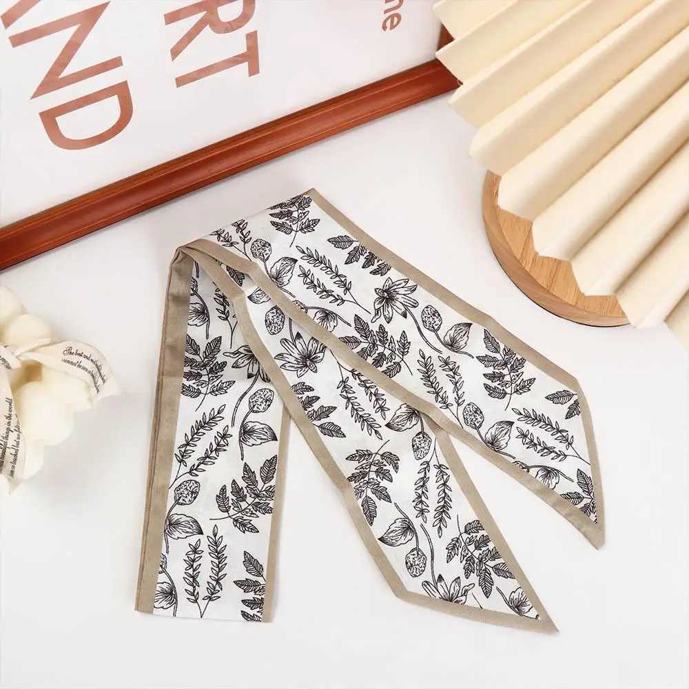 Sweet Neck Scarf New Band Korean style Scarves Floral Flower Printed Scarf Hair Bands Silk Scarf Wen Hair Band X250319