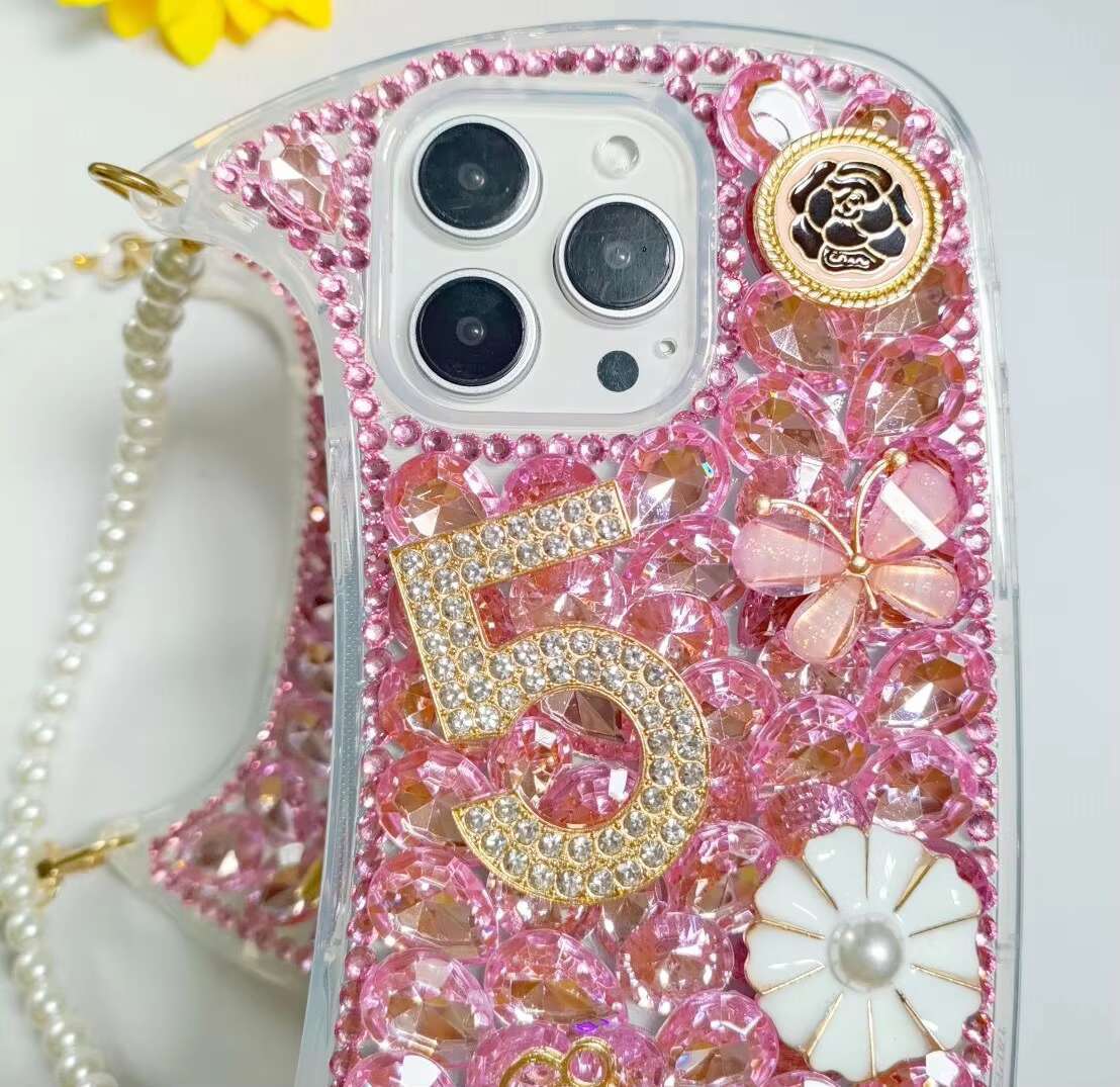 handwork Dia setting phone case iphone16 15 14 13 promax Fashion bracelet cases for 11 12pro Designer cover