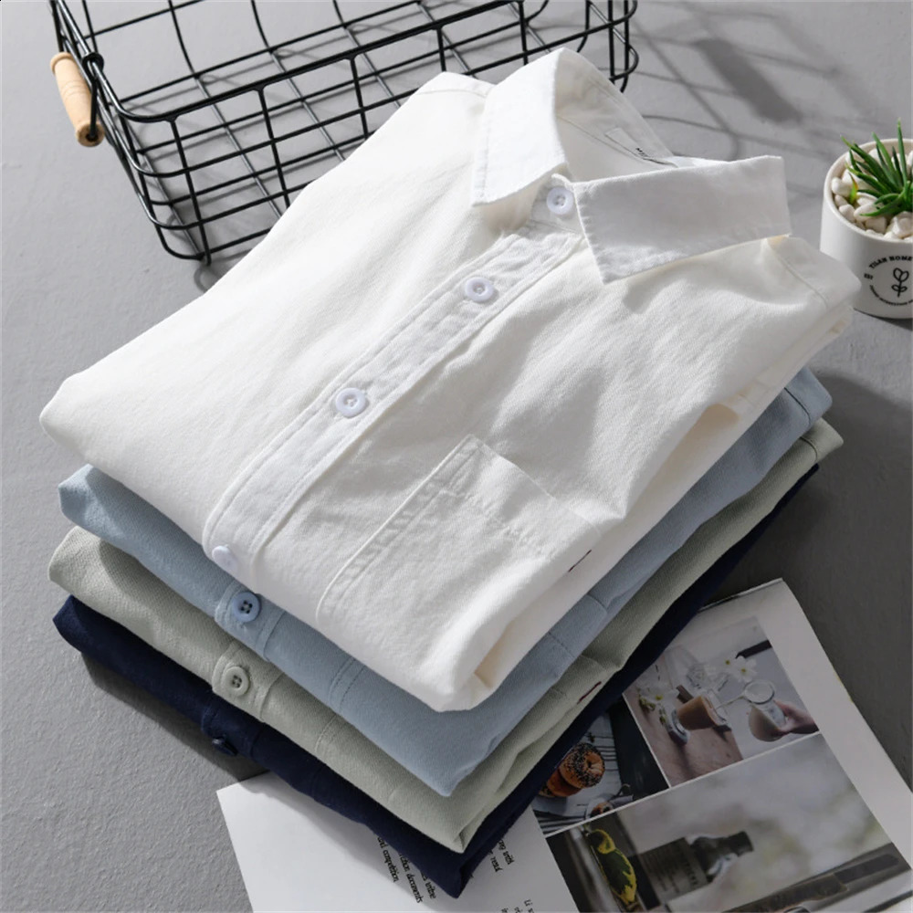 Cotton mens long sleeved soft top for spring and autumn casual wear 250317