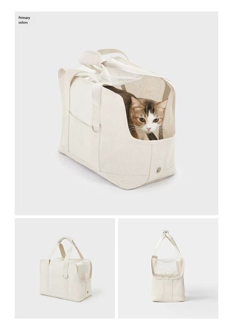 Polyester fiber cotton linen blend pet bag, pet supplies, portable outdoor new product