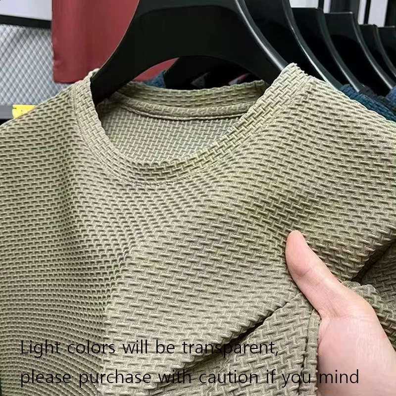 M-5XL Summer Mens Round Neck Short Sleeved T-shirt Wrinkle Resistant And Breathable Top Texture Fabric Leisure Versatile 250319