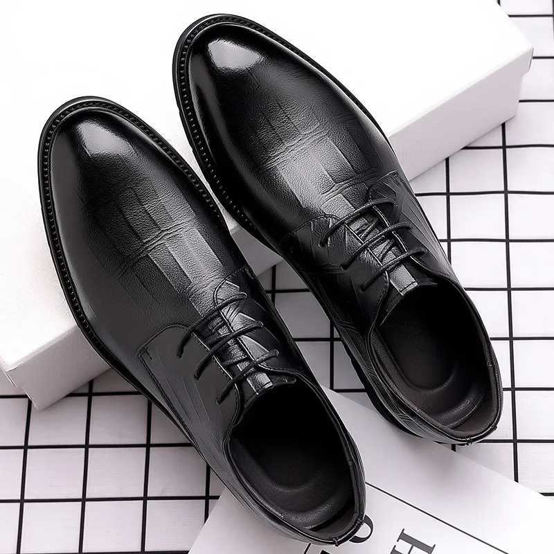 Leather shoes for mens new business formal casual breathable mens UK and South Korea versi pointed groom wedding shoesXJ250319