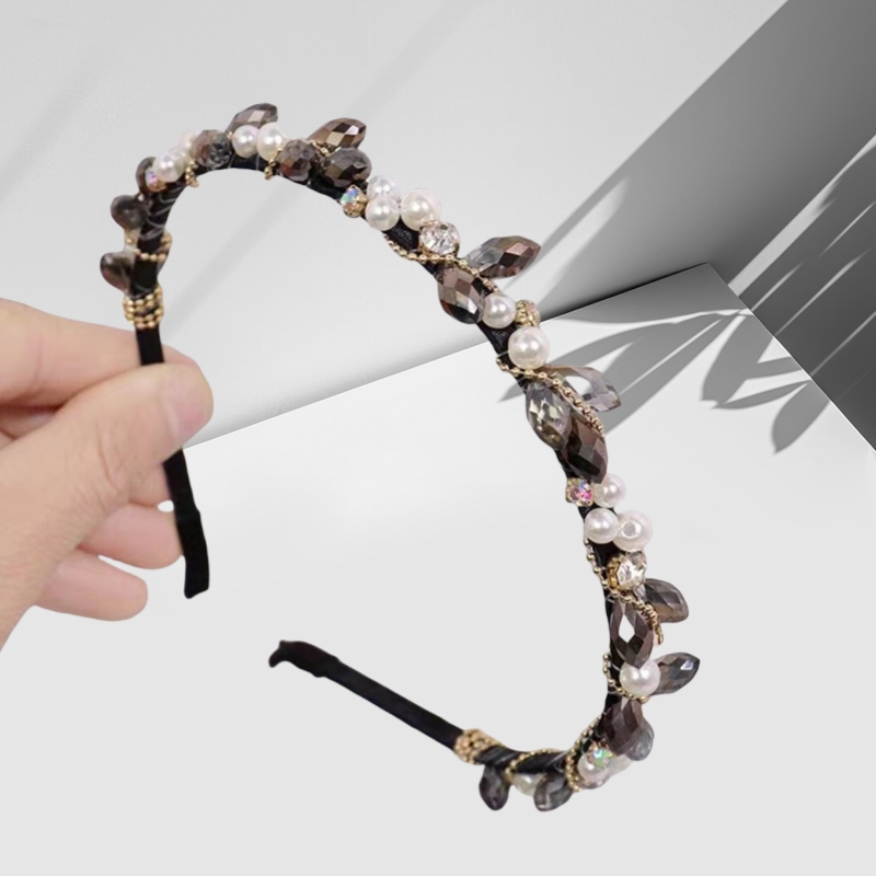 Elegant French Style Artificial Crystal Pearl Headpiece with Rhinestones Perfect for Daily Use and Special Occasions