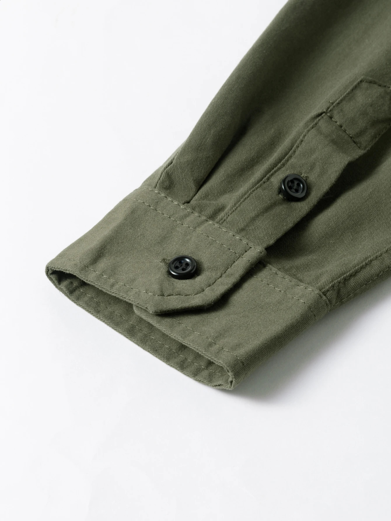 mens Safari long sleeved solid color casual rolled up sleeves button double pocket shirt 250317