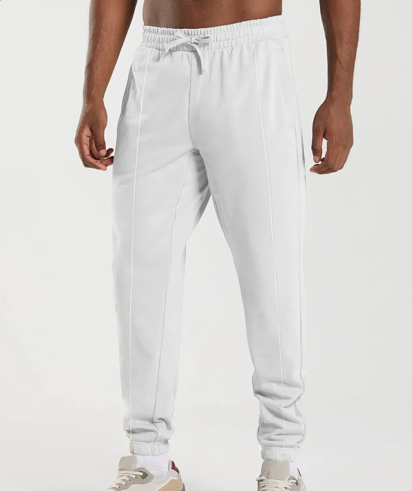 Mens drawstring casual pants straight autumn and winter jogging multi pocket solid color sports 250319