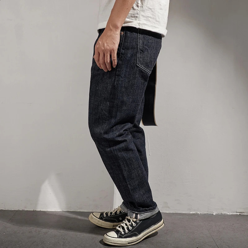 Heavy autumn jeans mens straight denim redeared cattle Amikaji tapered trousers 250312