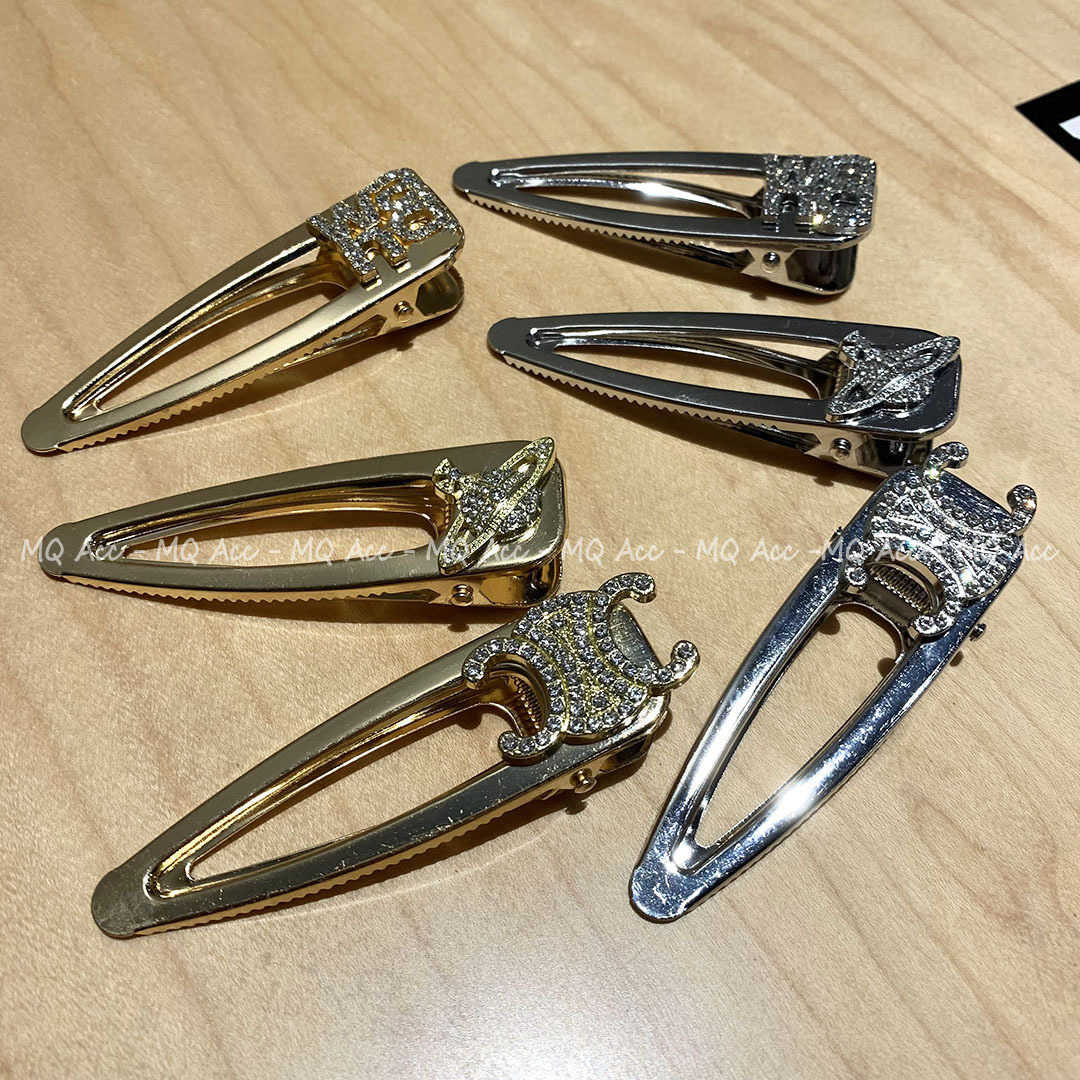 Hair Clips Barrettes Super Flash Premium Full Diamond Hairpin Large Three Dimensional Duckbill Clip Golden Rear Head Side H250318
