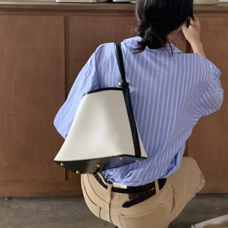 JIAERDI Retro Canvas Bucket Bag for Womens Elegant Street Casual Underwear Bag for Womens Retro Y2k Handbag 250317