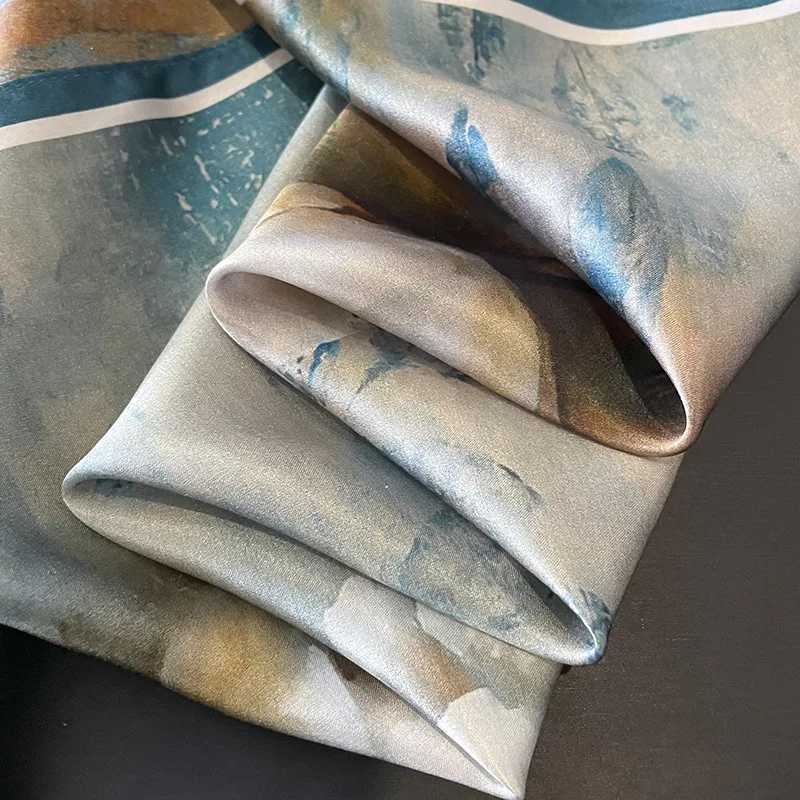 100% Natural Silk Square Scarf Wen Hairband Foard High Quality Bandana Scarves Fem Neckerchief Scarf Shawl Wrap X250319