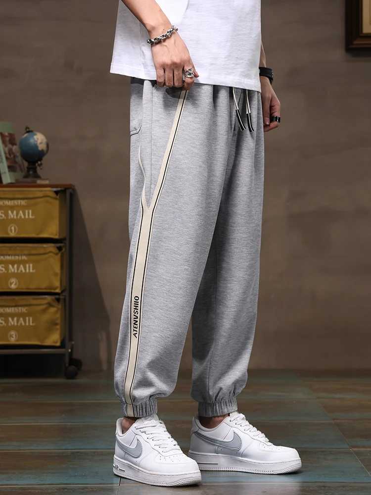2023 New Mens Joggers Sweatpants Baggy Pants Fashion Drawstring Black Grey Cotton Casual Loose Trousers Plus Size 6XL 7XL 8XL X250319