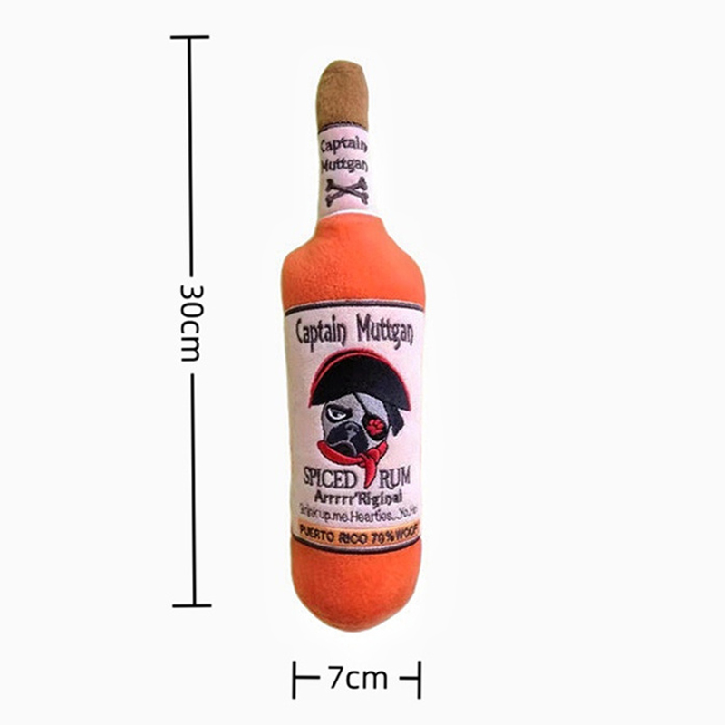 Funny Plush Dog Toys Beer Bottle Shaped Small Large Dogs Squeak Sound Clean Teeth Chew Toy Pets Interactive Playing Supplies