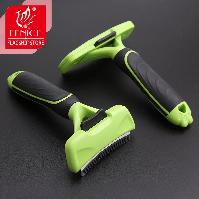 Fenice selfcleaning curved wire brush used for dogs cats hair removal massage pet comb beauty products 250318