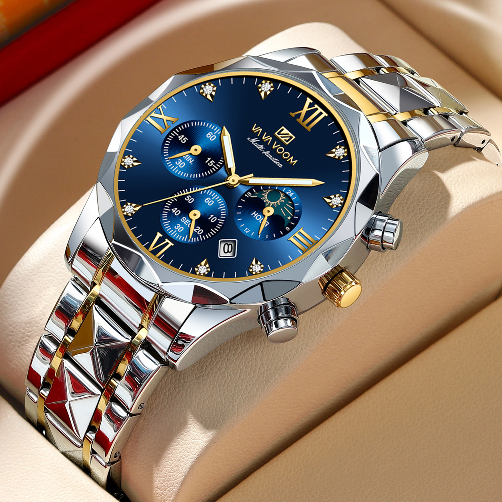 2024 Mens Watch Fashion Top Sports Mens Watch Waterproof Luminous Leather Date Quartz Watch Mens Watch 240924