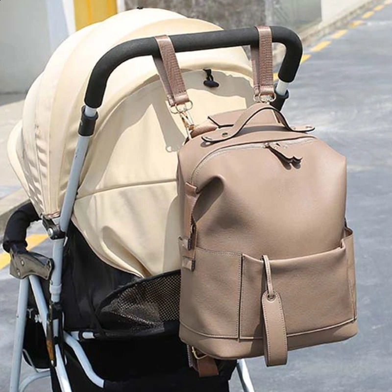 Multifunction Leather Diaper Bags Large Capacity Baby Bags for Baby Care Changing Bags for Mom Outdoor Travel Maternity Backpack 250319