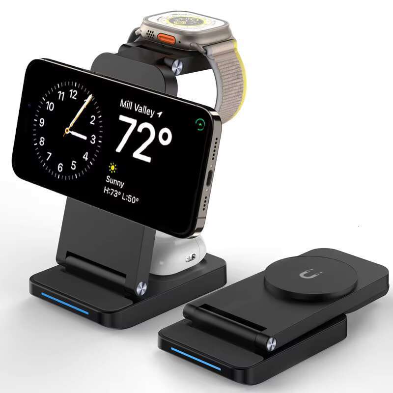 Factory Wholesale 15W 3 in 1 Phone for Apple Watch Earphone Fast Wireless Charger