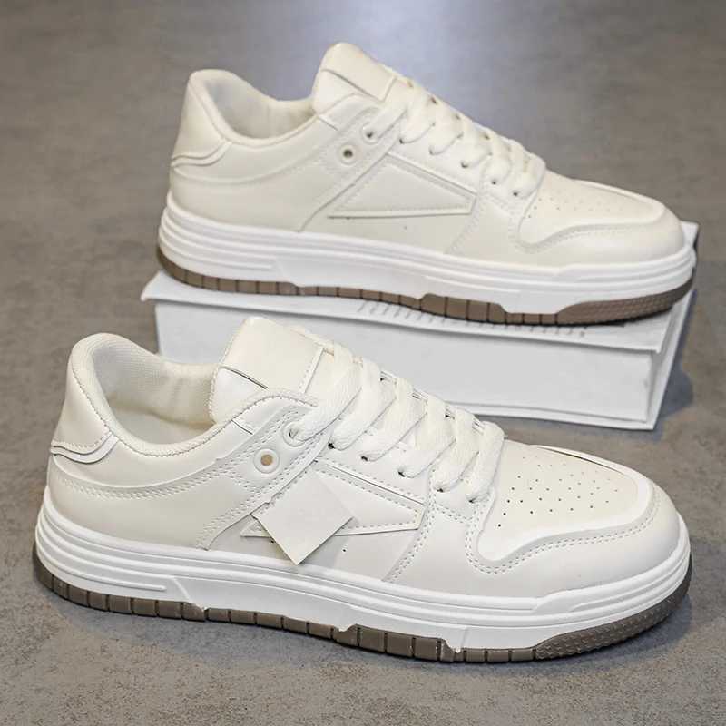 Mens skateboarding shoes breathable jogging Fi leather casual sports shoes platform wear-resistant walking running sports shoes Y250318