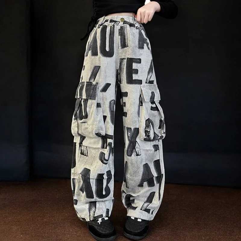 Streetwear Cute Girls Cargo Pants for Kids Trousers Teenagers Wide-legged Pants Children Outfits Baby Clothes 5 7 9 11 13 YearsT250318