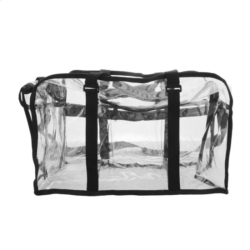 PVC Transparent Storage Bag with Shoulder Strap Travel Tote 250314