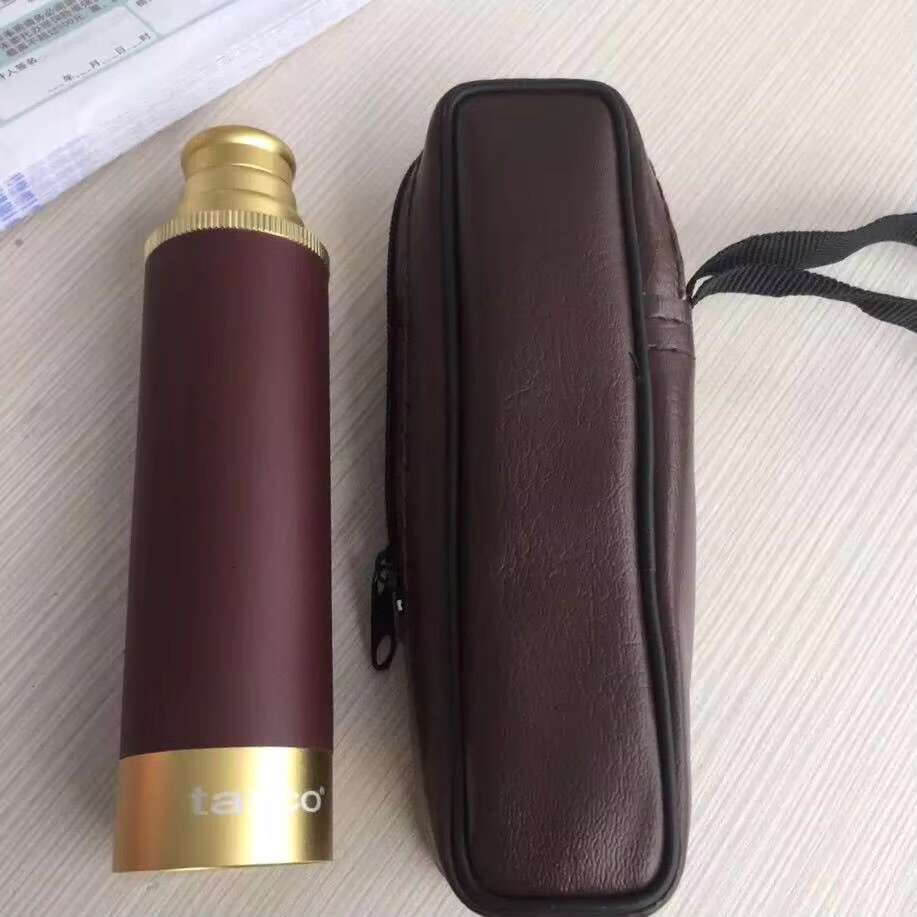 Collapsible Captain's Brass Spyglass, 25x30 Optical Zoom Portable Monocular Telescope for Bird Watching Hunting Hiking