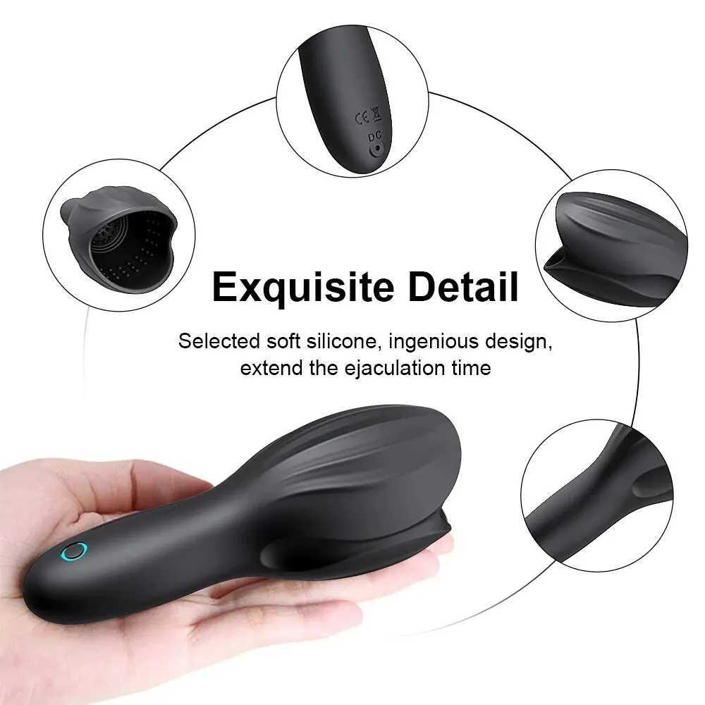 Exerciser Glans Stimulators Massager Penis Delay Trainer Mens Vibrator Male Masturbator Equipment Sex Toys For Men Adult MaleXJ250319