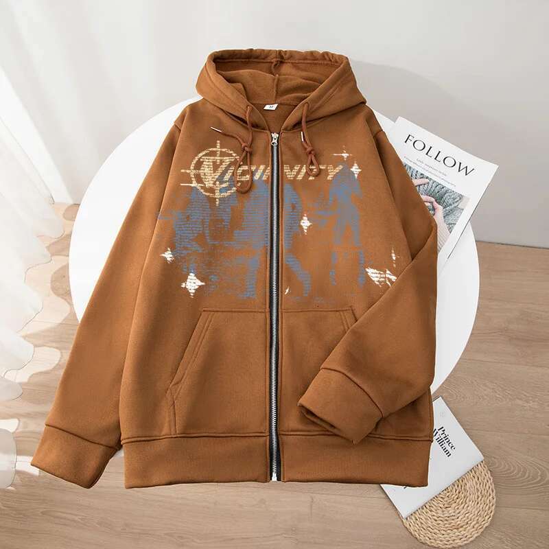 Super Large Hoodie with Printed Zipper, Neighborhood Collection, 2024