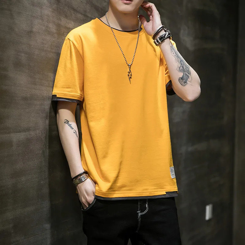 FGKKS Casual T-shirt For Men Pure Cotton Breathable Fashion Short Sleeve High Quality Casual T-shirt For Men 250319