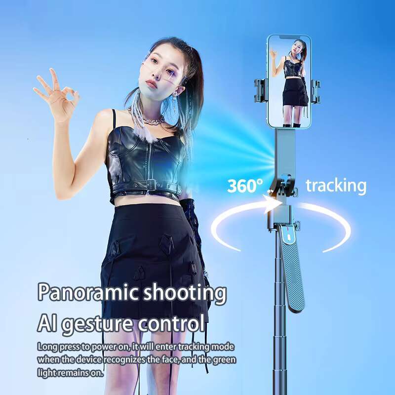 Wholesale Smartphone Accessories Selfir Stick Face Tracking AI Gesture Control Charging Stand Holder with Tripod for Tiktok