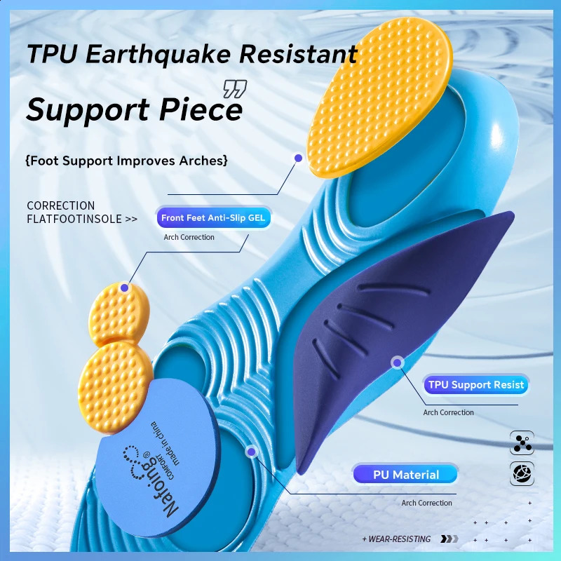 2Pairs Latex Sport Insoles for Women Men Soft Foot Support Shoe Pads Breathable Orthopedic Sport Insole Feet Care Insert Cushion 250319