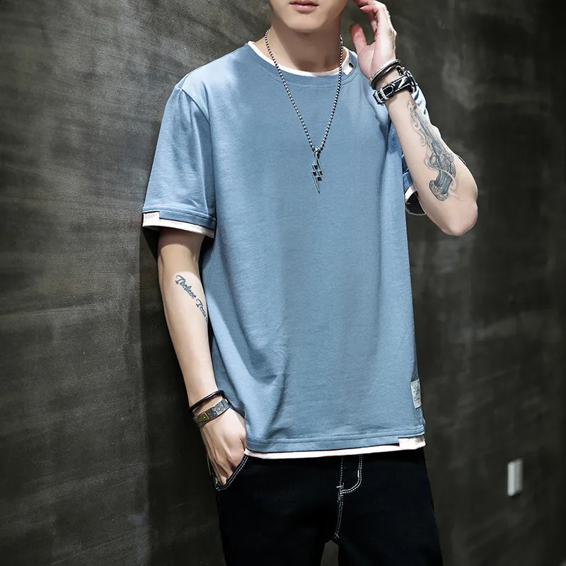 FGKKS Casual T-shirt For Men Pure Cotton Breathable Fashion Short Sleeve High Quality Casual T-shirt For Men 250319