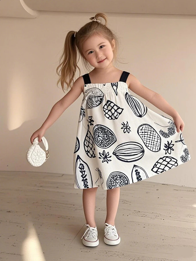 Summer 1-10 Years Old Brother Sister Clothes Girls White Dark Blue Suspender Dress Boys Cotton T Shirt Shorts 2PCS Suit 250319