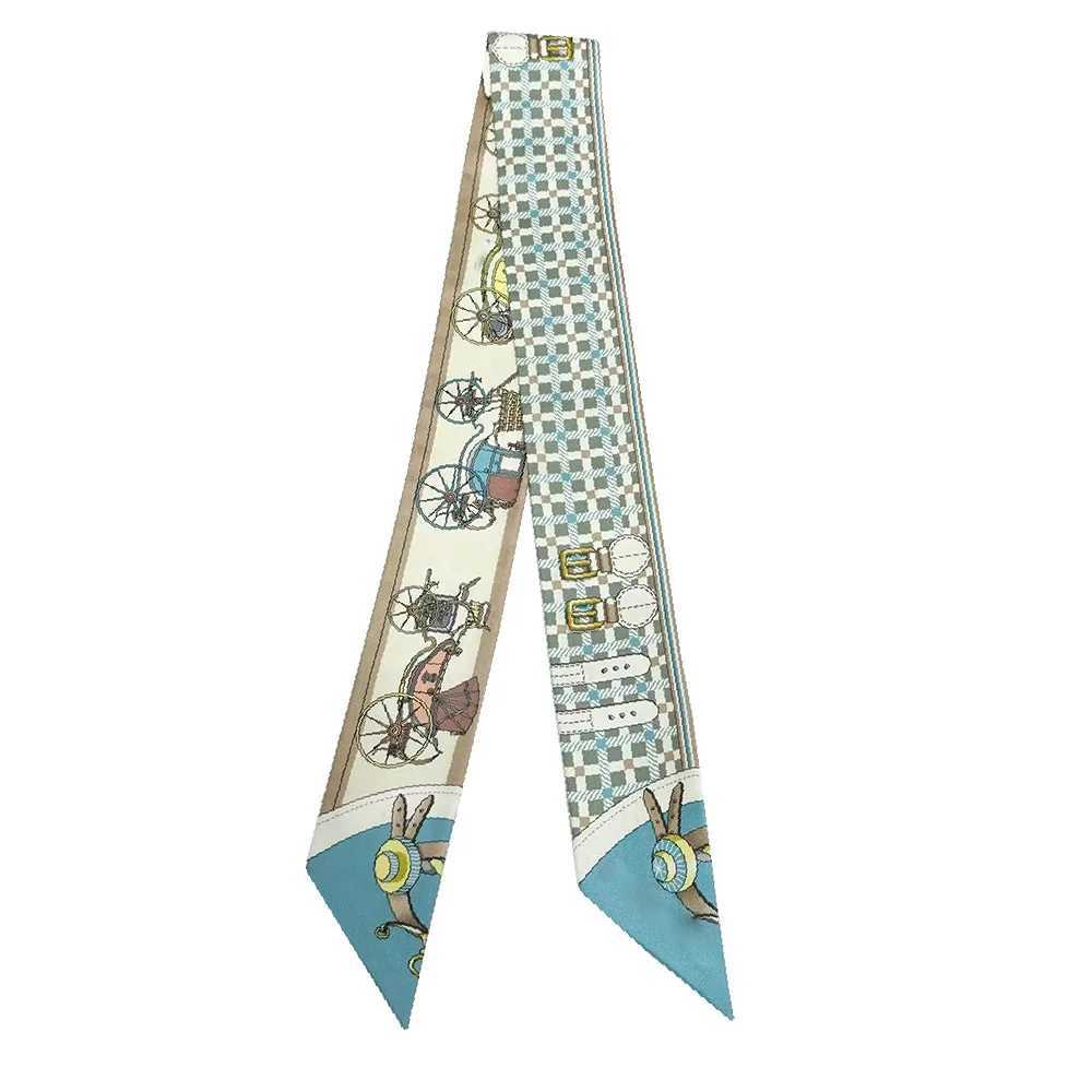 New style horse scarf tight luxury brand diagonal printed tie bag handle ribbon scarf design ribbon scarf X250319