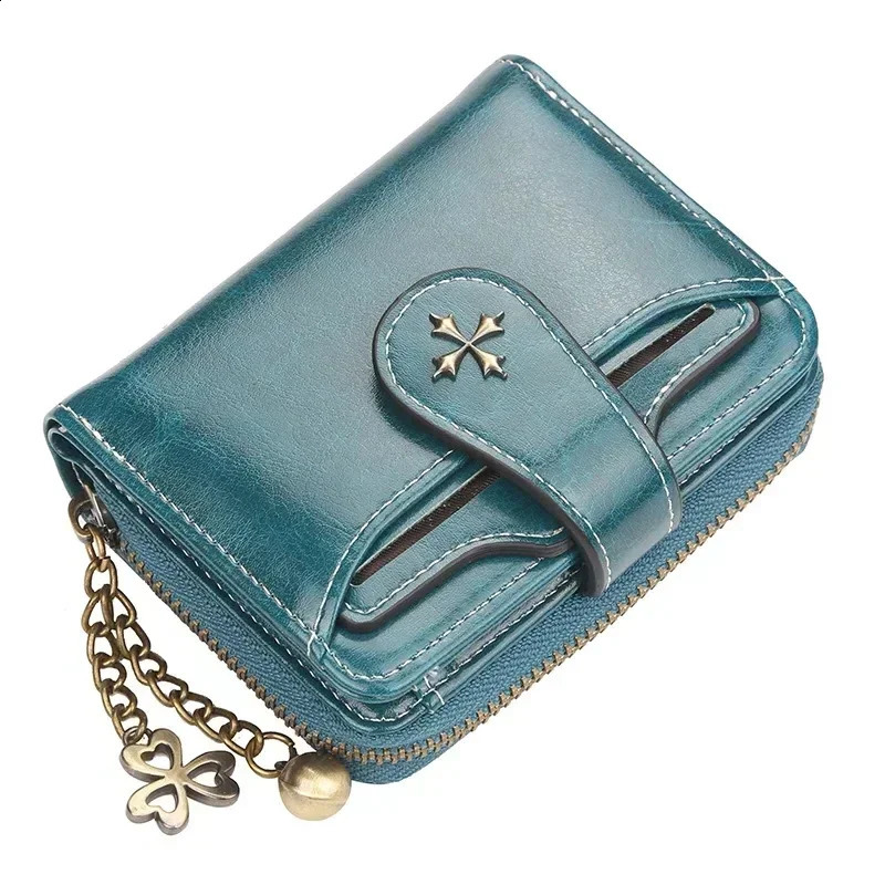 Women Wallets and Purses PU Leather Money Bag Female Short Hasp Purse Small Coin Card Holders Blue Red Clutch Women Wallet 250318